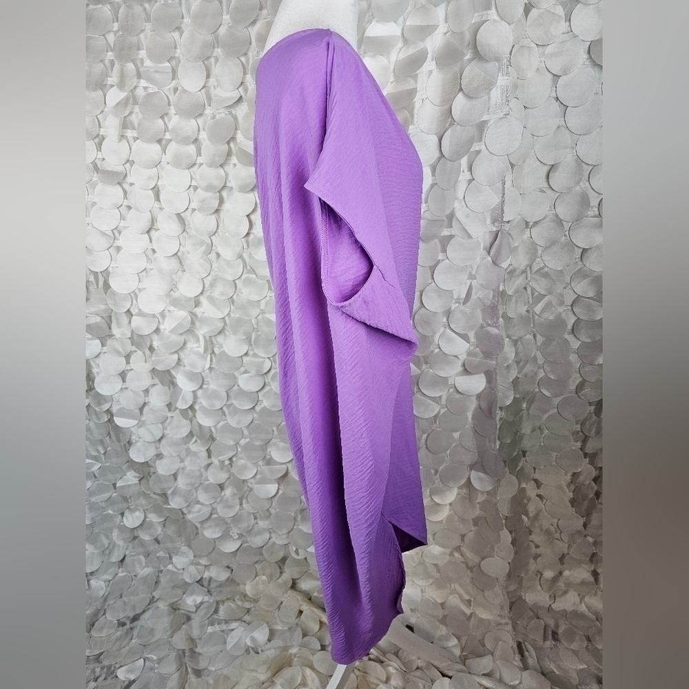 Purple‎ Off-Shoulder Swim Cover-Up | Loose Fit Beach Dress - Picture 4 of 7